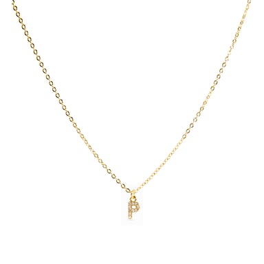 Luxenter Necklace with Shiny Zirconia 18k gold finish - Alphabet