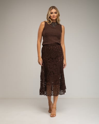 Crochet midi skirt
