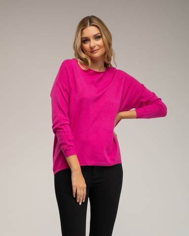 Loose fine-knit sweater