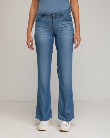 Straight-leg Tencel pants