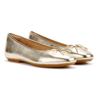 FitFlop Delicato Dames Gouden Leren Platte Schoenen