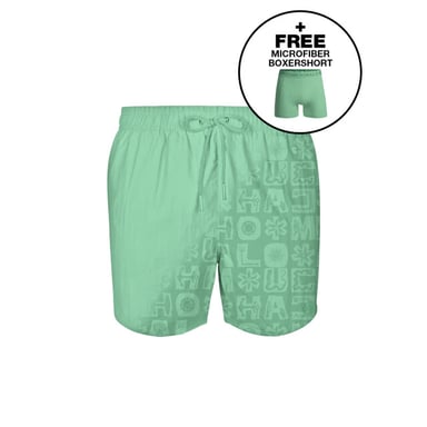 Muchachomalo Heren zwembroek print licht + gratis microfiber boxershort