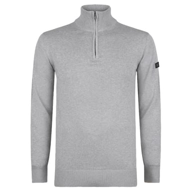 Presly & Sun Trui Lewis Zip Knitted Pullover Grey