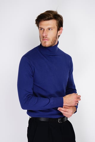 GB - William de Faye - turtleneck sweater -  BLEU NUIT