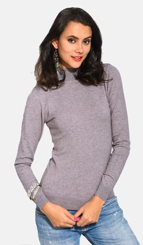 GB - William de Faye - knit funnel neck - FLANELLE