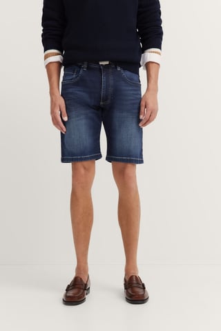Bugatti Herren Jeans-Bermuda im Used-Wash-Design