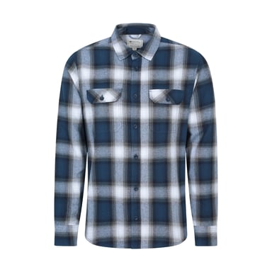 Mountain Warehouse Mens Trace Flannel Long-Sleeved Shirt (Corn Blue)