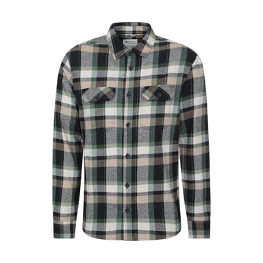 Mountain Warehouse Mens Trace Flannel Long-Sleeved Shirt (Dark Khaki)