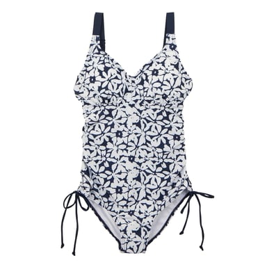 Regatta Womens/Ladies Alinae Large Floral One Piece Swimsuit (Navy/White)