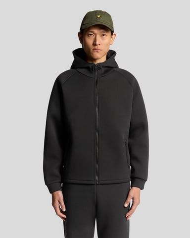 Lyle & Scott Neoprene Full Zip Hoodie - Black