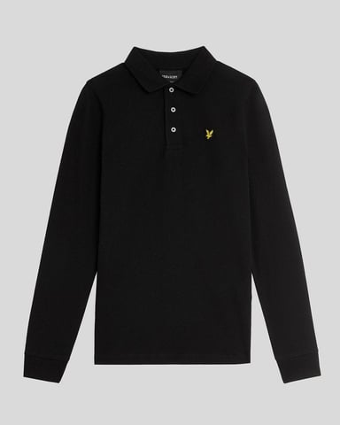 Lyle & Scott Boys' Long Sleeve Cotton Polo Shirt - Black