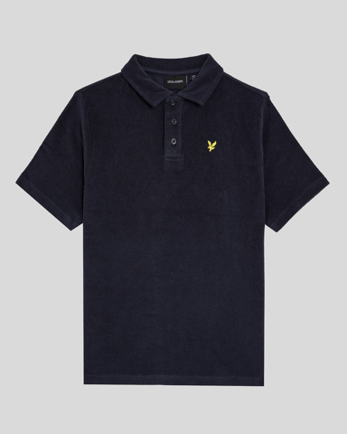 Lyle & Scott jongens poloshirt van badstof - marineblauw