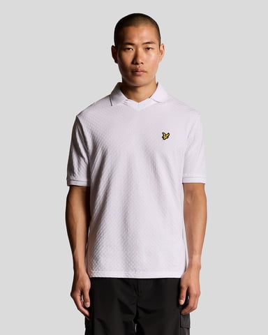 Lyle & Scott Football Collar Polo Shirt - White