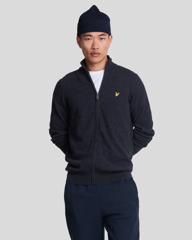 Lyle & Scott Lambswool Blend Zip Cardigan - Navy