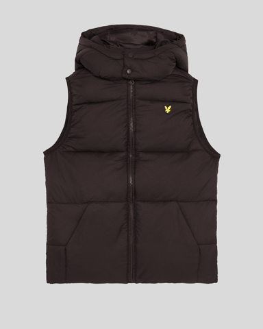 Lyle & Scott Ripstop gewatteerde bodywarmer voor jongens - zwart