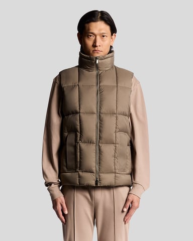 Lyle & Scott Square Cocoon Puffer Väst - Brun