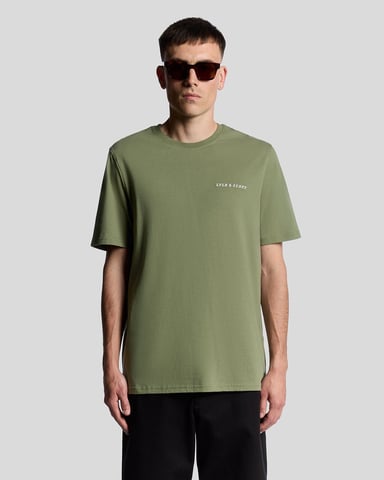 Lyle & Scott Skriptlogotyp T-shirt i bomull med rund hals - Grön