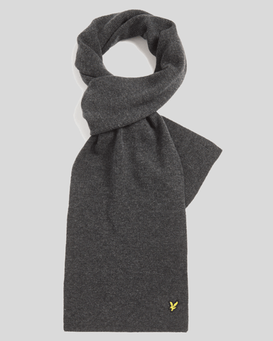 Lyle & Scott Lamswol Mix Geribbelde Sjaal - Grijs