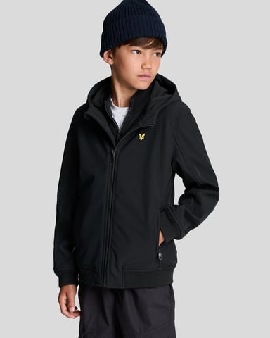 Lyle & Scott Boys' Softshell Hooded Jacket - Black