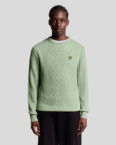 Lyle & Scott geribbelde kabeltrui - blauw