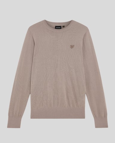 Lyle & Scott Merinowol Trui met Ronde Hals - Bruin