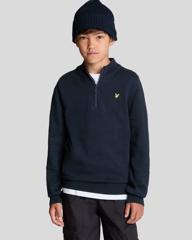 Lyle & Scott Jongens 1/4 Rits Trui - Marineblauw