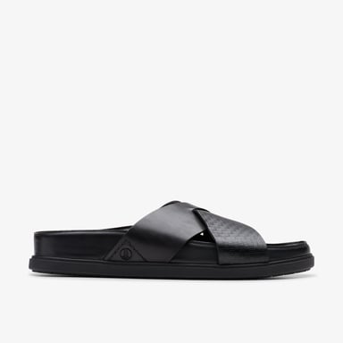 Torford Cross Zwarte Leren Sandalen