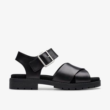 Orinoco Cross Black Leather Sandals