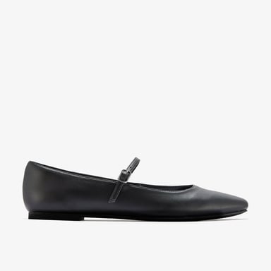 Emelina Gem Zwarte Gladde Schoenen
