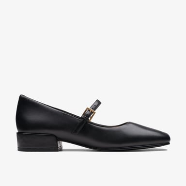Seren 30 Buckle Black Leather Shoes