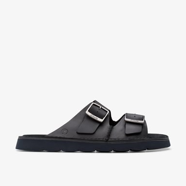 Solsbury Strap Black Leather Sandals