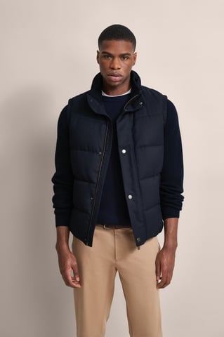 Bugatti Herren Steppweste in moderner Flanell-Optik