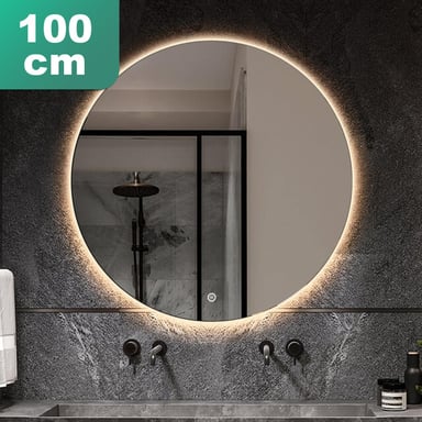 Vtw Living Badkamerspiegel rond 100 cm led verlichting en anti condens verwarming