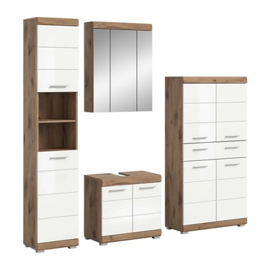 Furnilux Wave badkamercombinatie wit hoogglans mdf tz nox nb