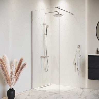 Badplaats Douchewand florida 50 x 200 cm chroom – inloopdouche 8 mm