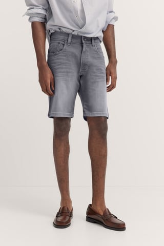 Bugatti Herren Jeans-Bermuda im Used-Wash-Design