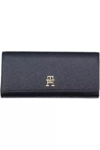 Th Wallet Pebbled Leather Navy