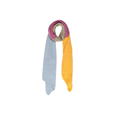 Color Block Ribbed Knit Scarf