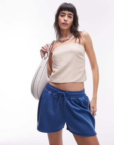 Topshop bandeau top in taupe