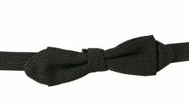Black Textured Bow Tie