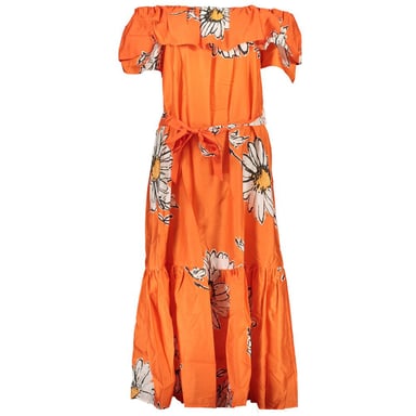 Daisy Print Maxi Dress Offshoulder Style