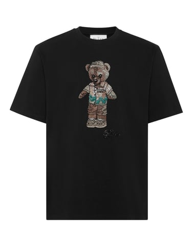 Crystal Round Neck T-Shirt Teddy Bear