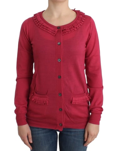 Ruffle Trim Cardigan Sweater