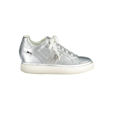 Silver Leather Lowtop Sneakers