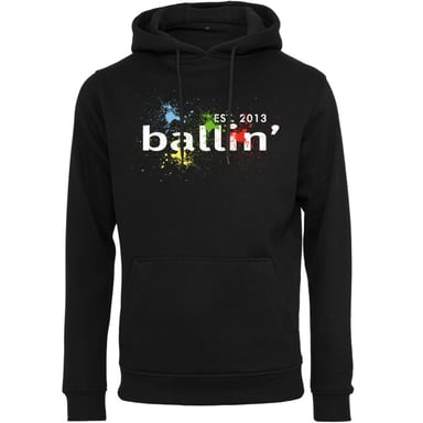 Ballin Est. 2013 Hoodies Paint Splatter Hoodie Black