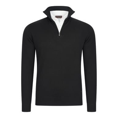 Cappuccino Italia Trui Mock Zip Pullover Black