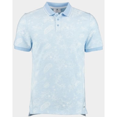 Bos Bright Blue Polo korte mouw ken polo oxford aop 24108ke09bo/210 light blue