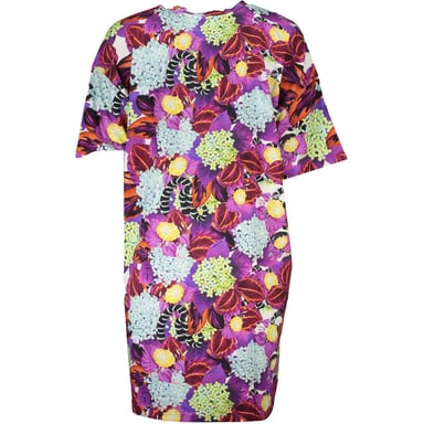 Floral Print Silk Mini Dress
