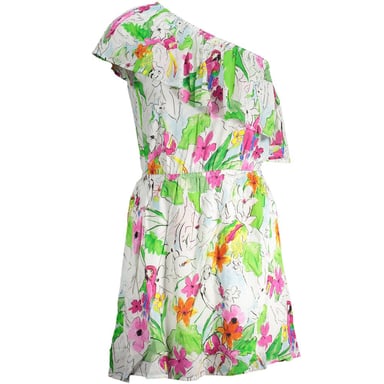 Floral Parrot Mini Dress Relaxed Fit