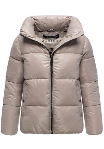 Marikoo women’s winter jacket Hazalee in puffer style with shiny look